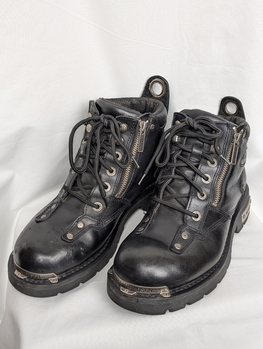 Harley-Davidson Black Leather Motorcycle Biker Boots Women’s 9 - Picture 2 of 16